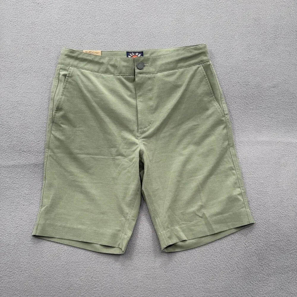 Faherty Shorts Mens 29 Sage Green All Day Hybrid Stretch Drawstring Chino Casual